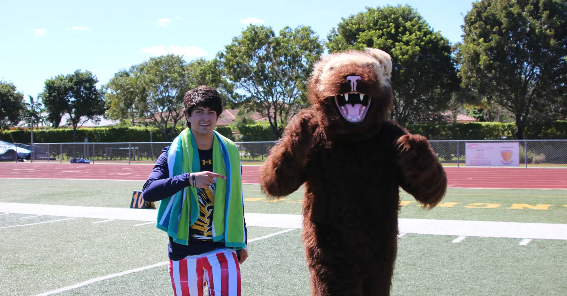 2016 Waldo the Wolverine at the Homecoming Pep Rally.