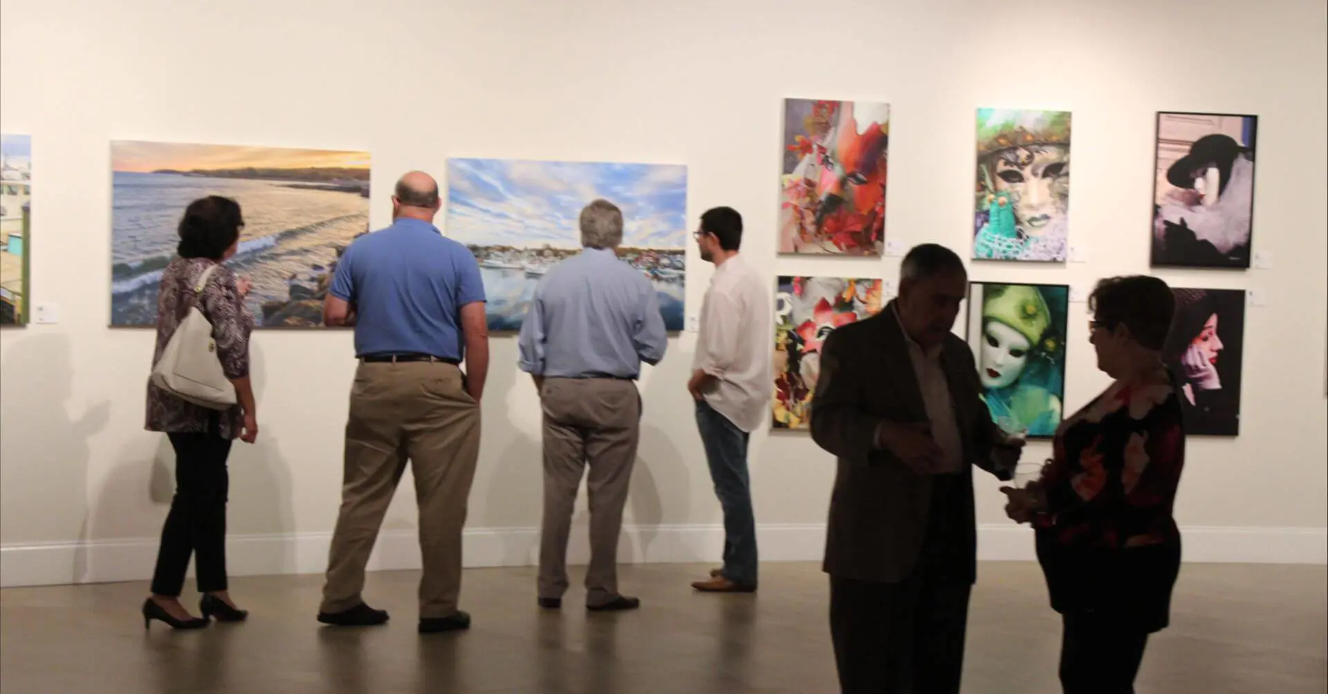 Guests viewing the artworks at the Saladrigas Art Gallery