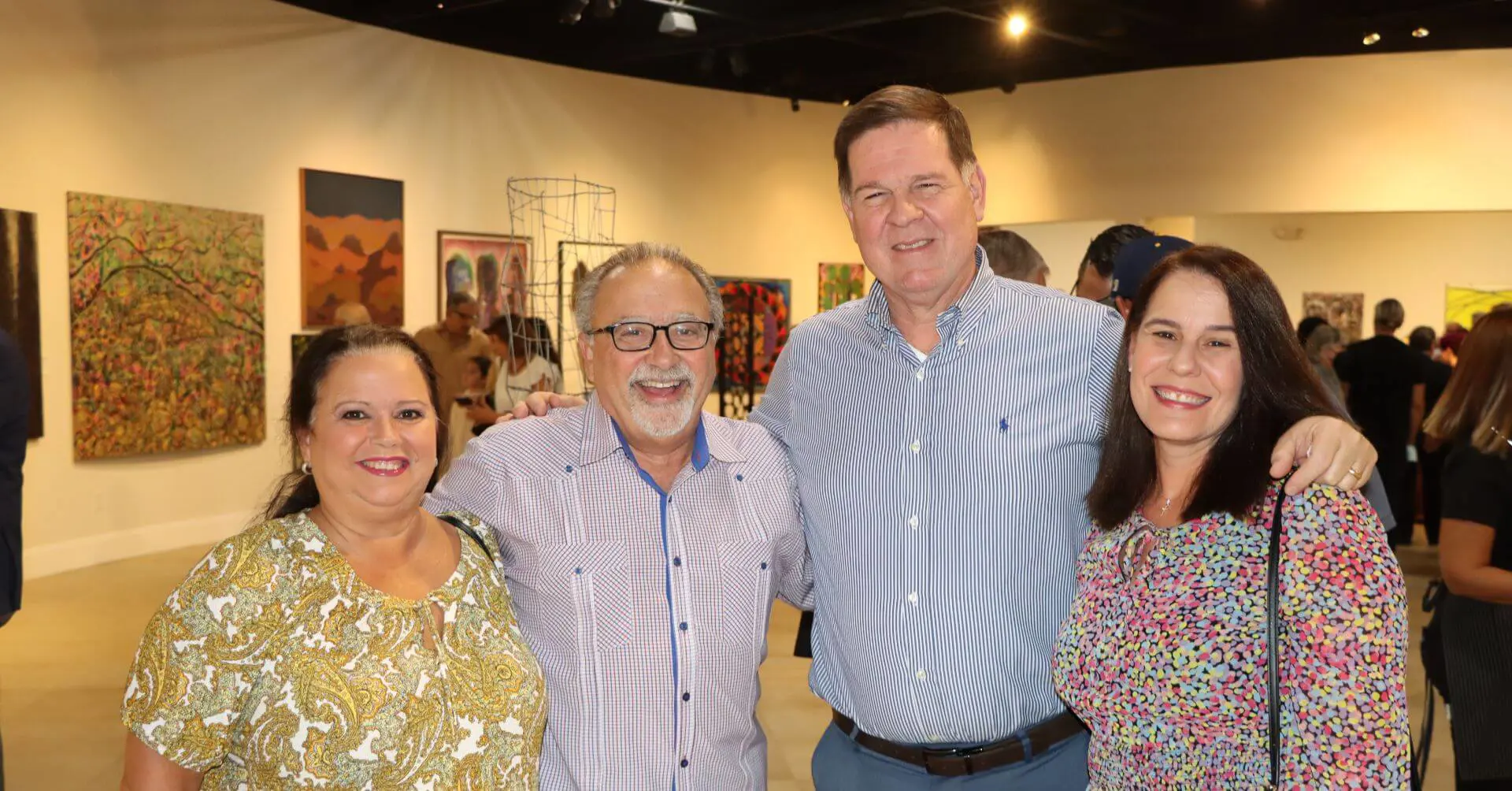 Belen Jesuit principal and guests at the March 2024 Saladrigas Art Gallery Estacion Memoria