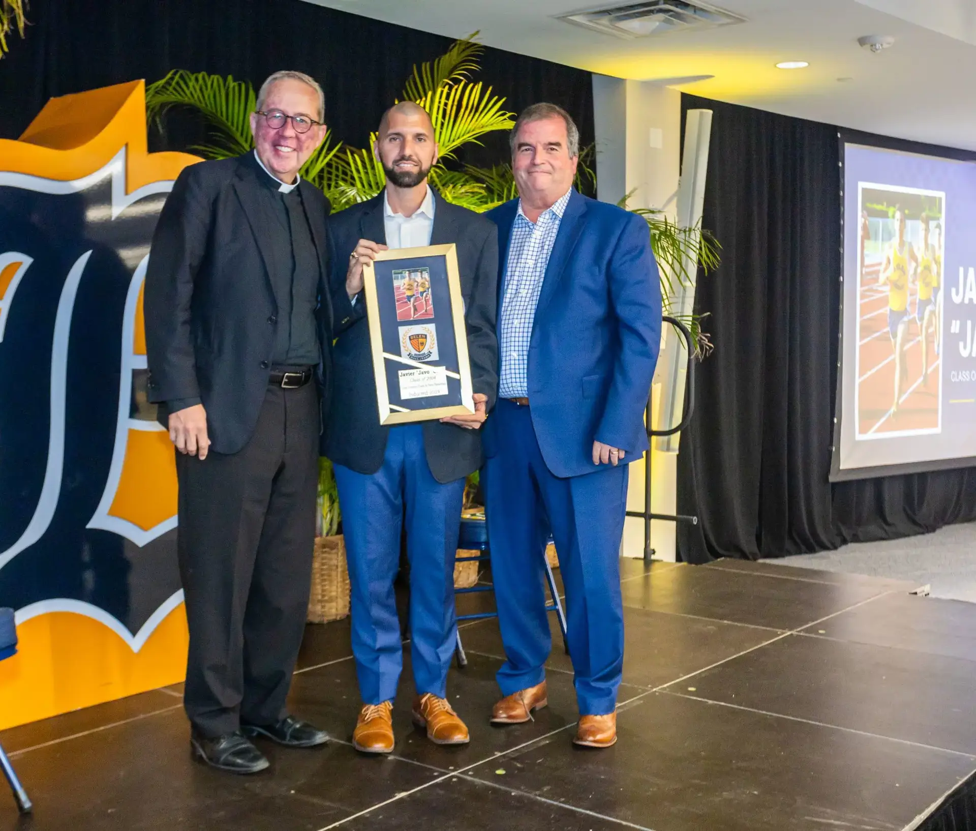 Belen Alumnus Javo Cruz, class of 2004, shown after being inducted into the Belen Sports Hall of Fame in 2024.