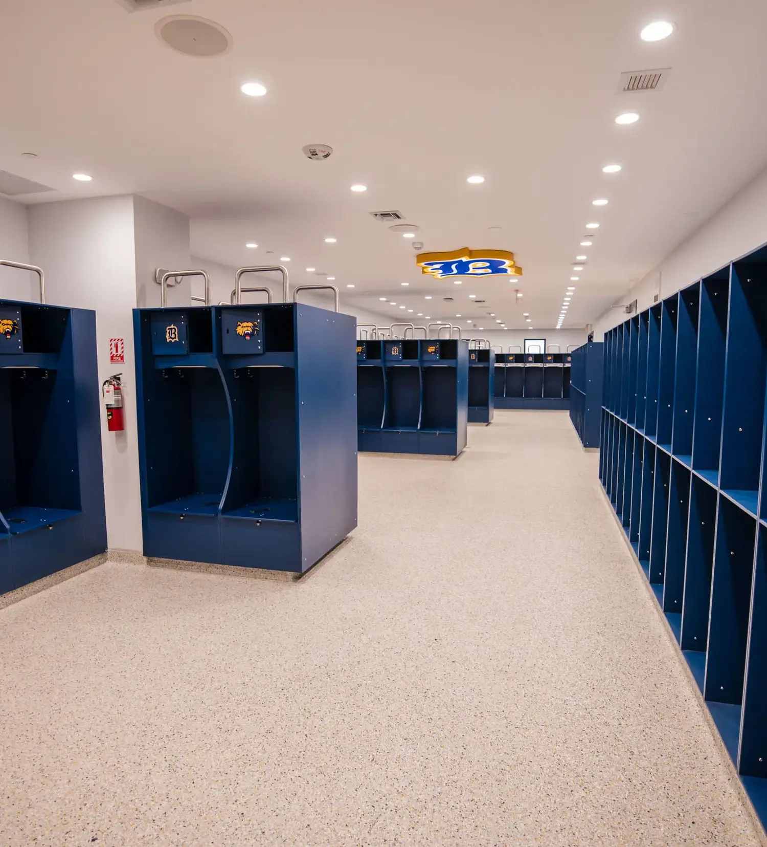 View of locker room at Belen Jesuit School