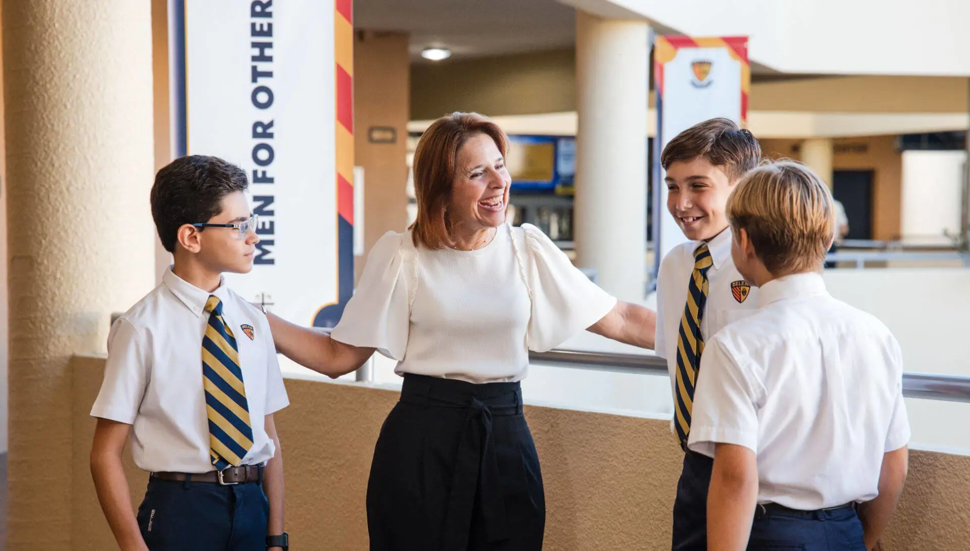 Belen Jesuit Assistant Principal MS with students