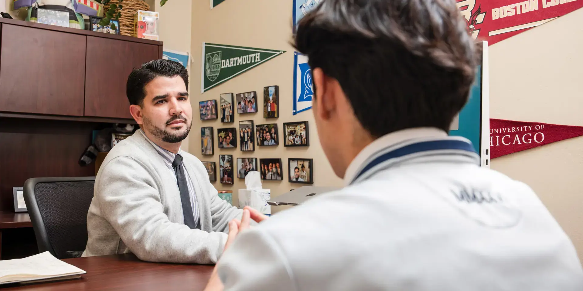 Belen Jesuit College Counselor having a meeting with a student.