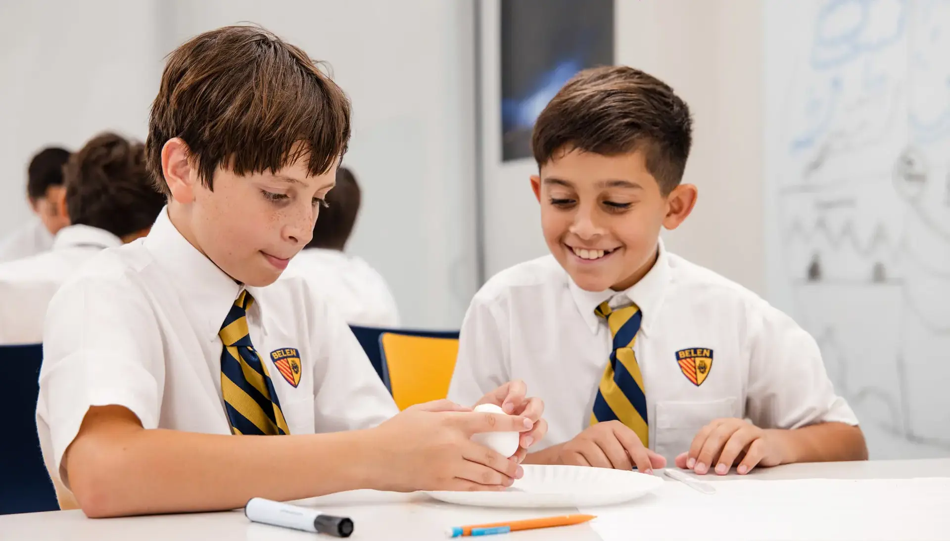 Belen Jesuit students learning about earth and space science in a STEAM class. 