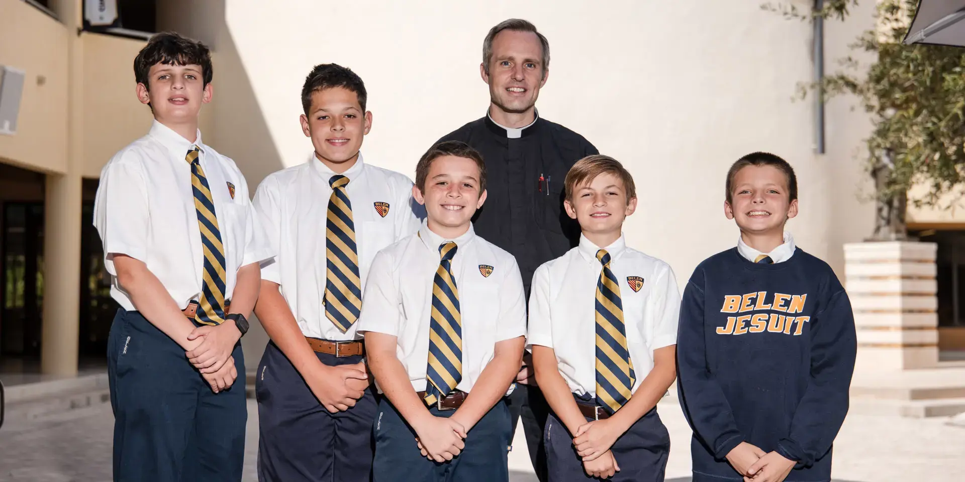 Belen Jesuit students smiling.