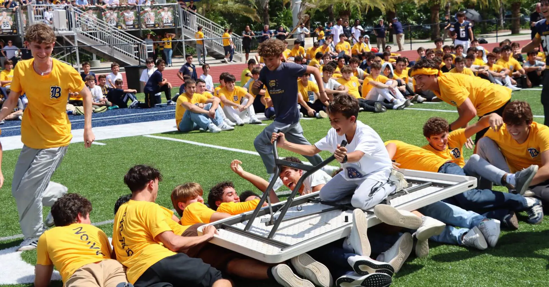 Belen Jesuit students taking part in the HOCO Pep Rally