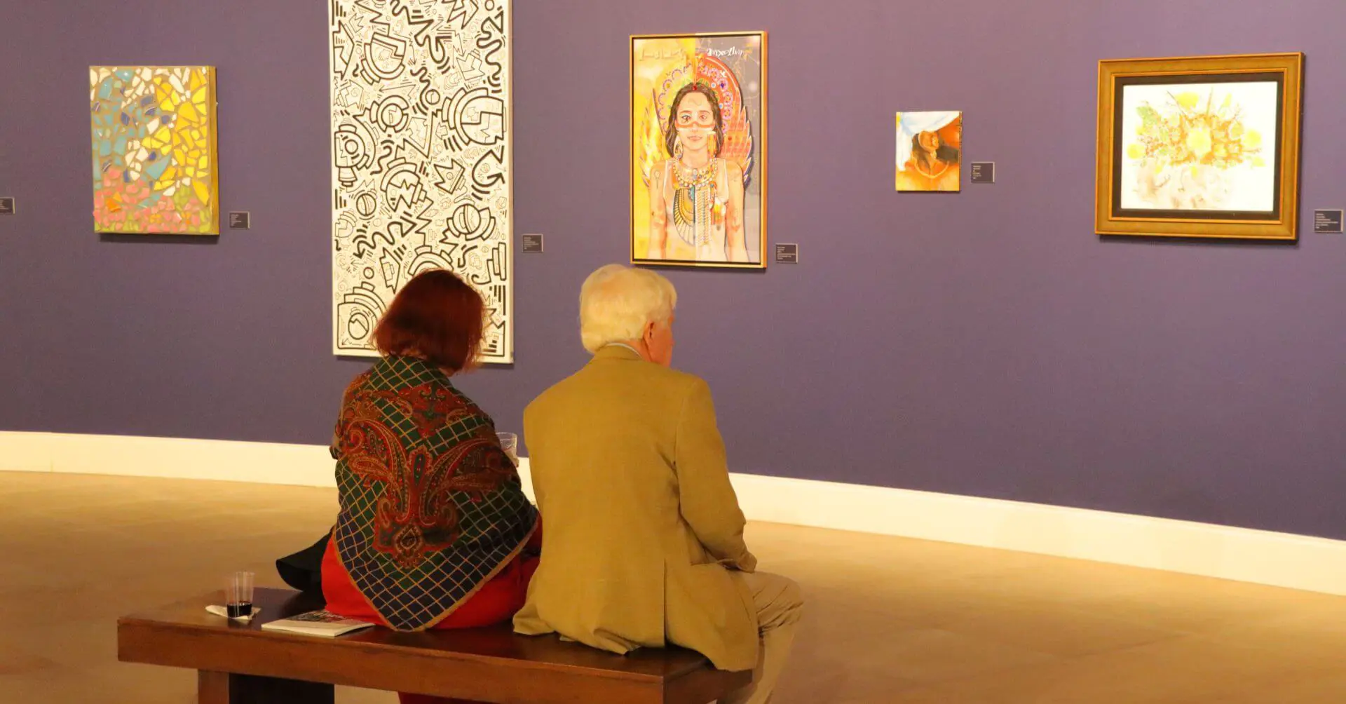 Guests viewing the artworks at the Saladrigas Art Gallery