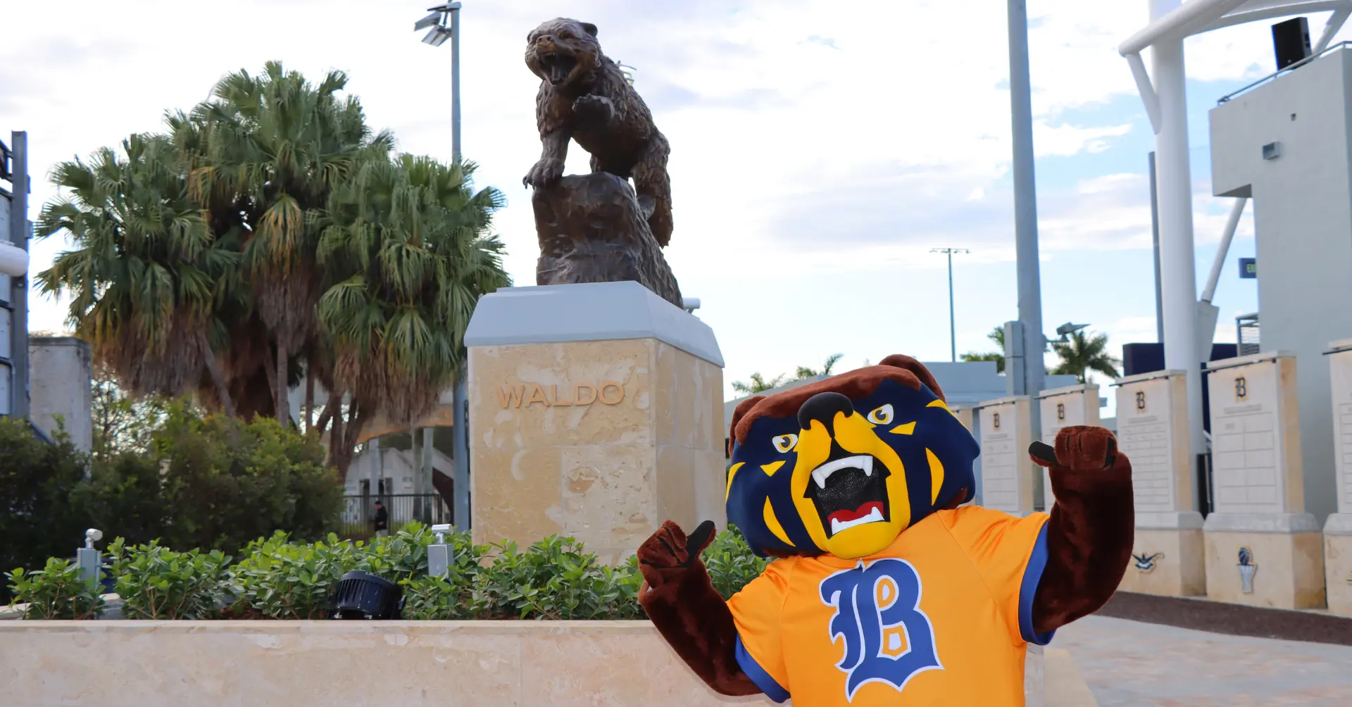 2026 Waldo the Wolverine at Game Day Plaza.