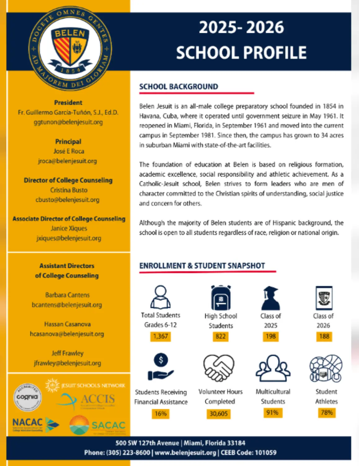 2025 / 2026 school profile poster