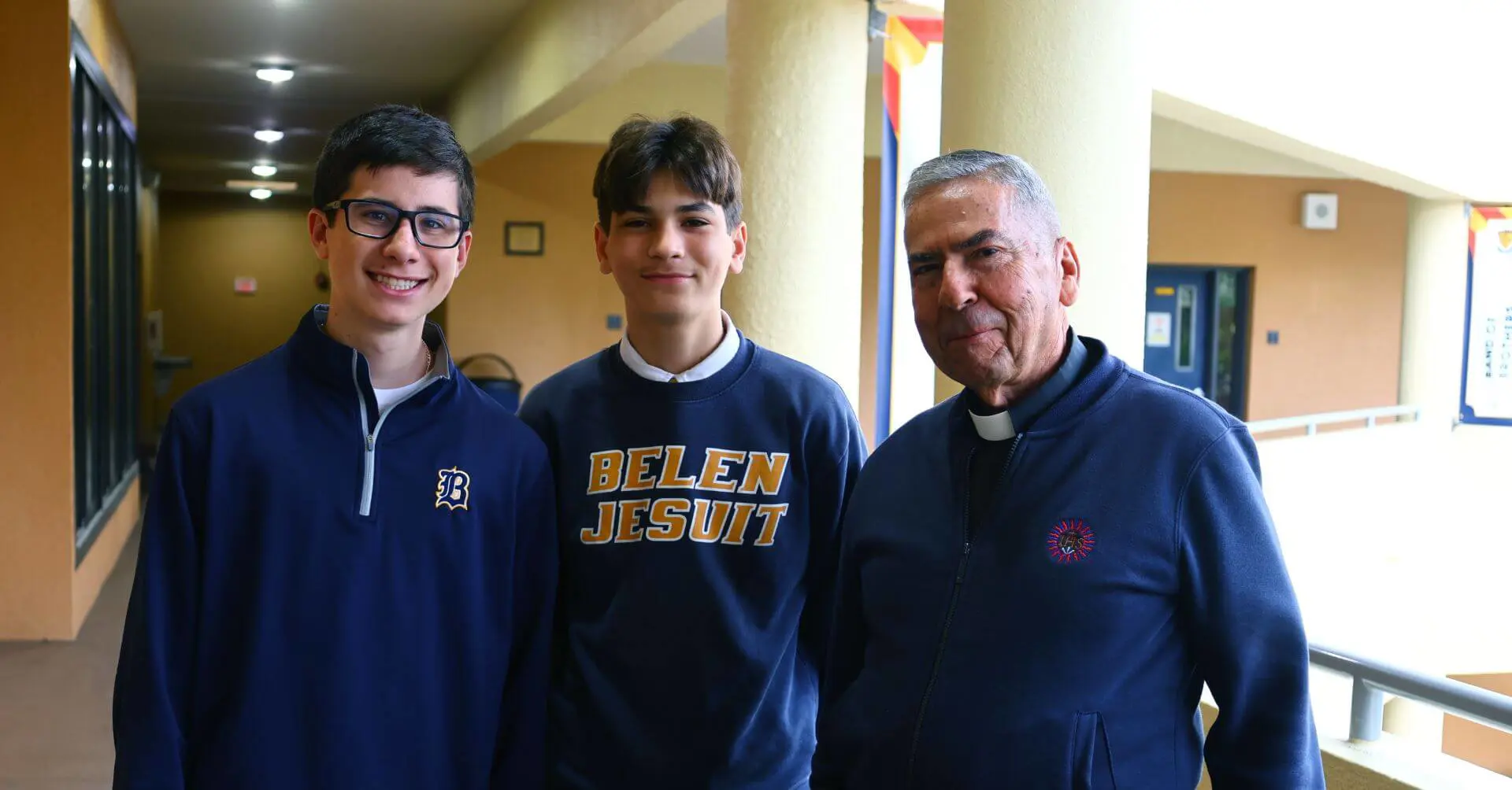 Fr Guillermo Arias SJ with Students