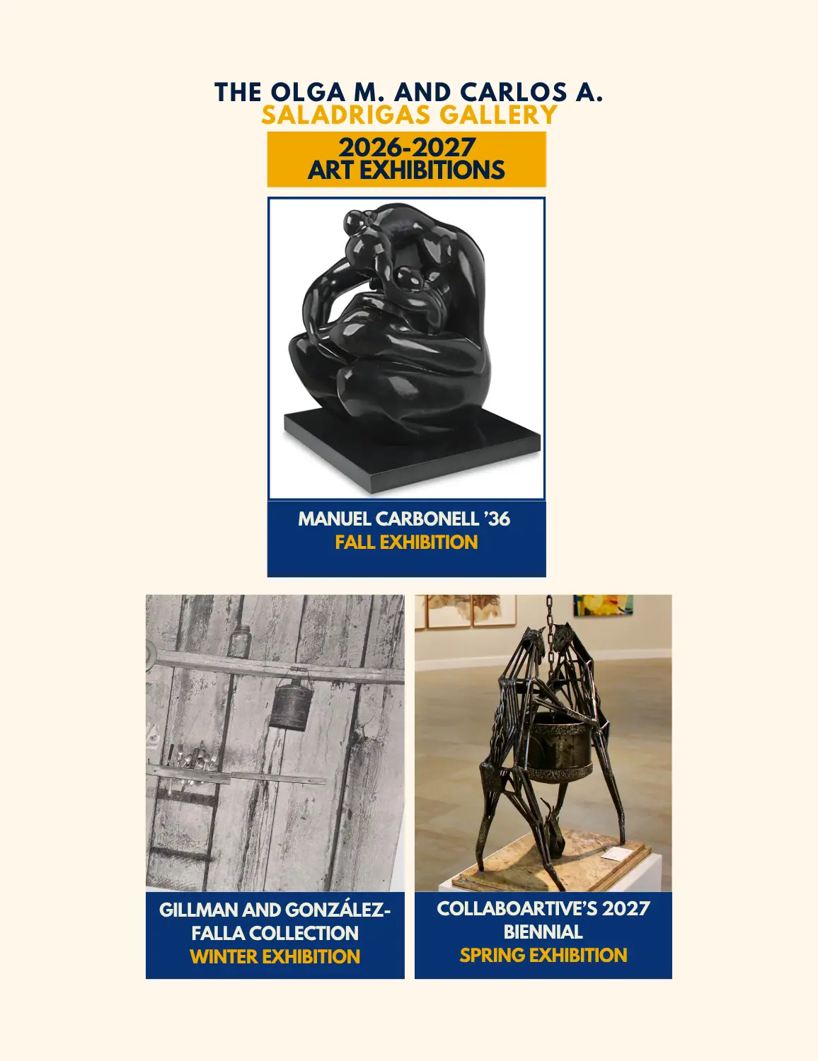 2026–2027 exhibition season at the Olga M. and Carlos A. Saladrigas Gallery