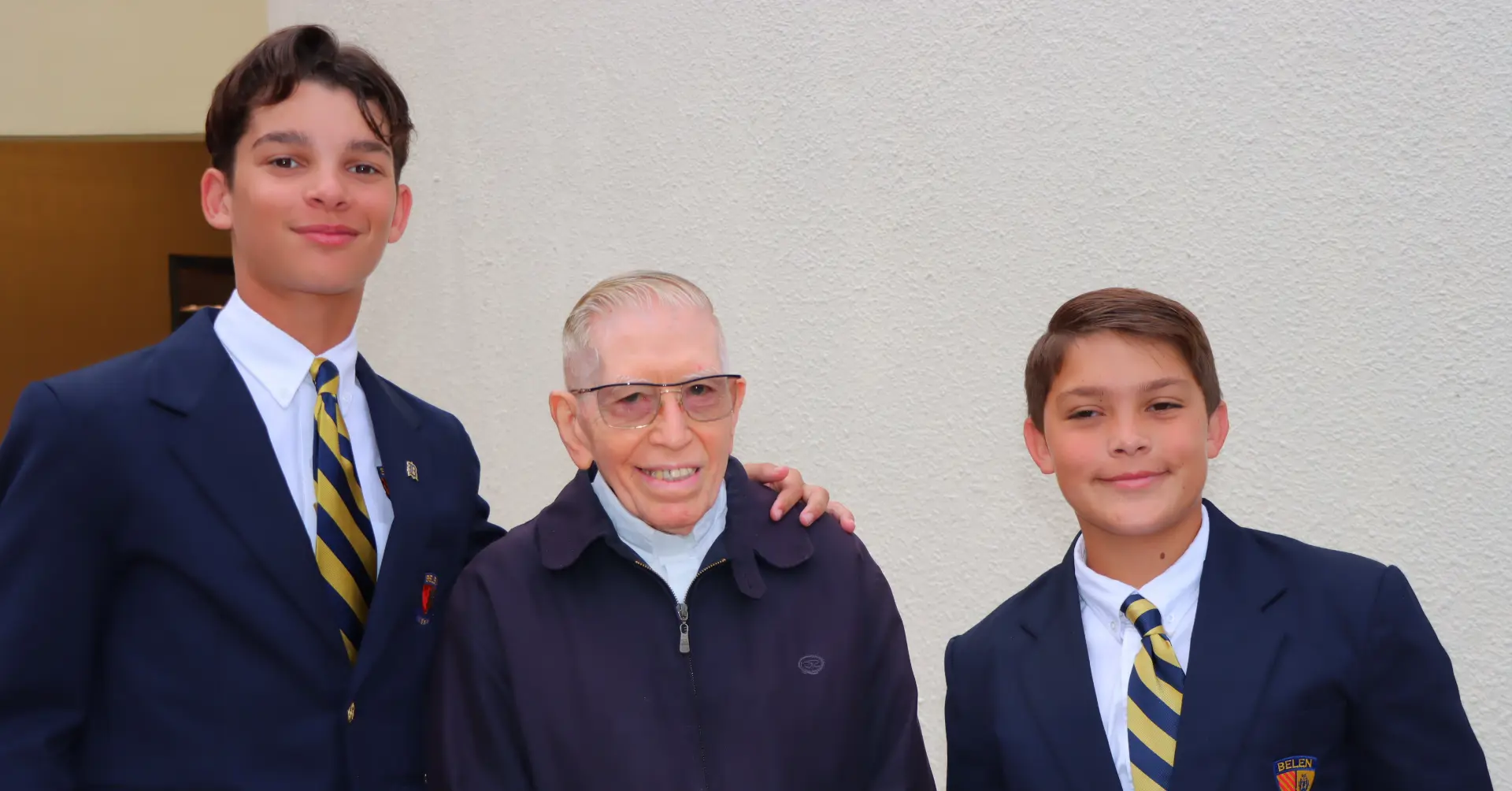 Fr Lionel Lopez with Students