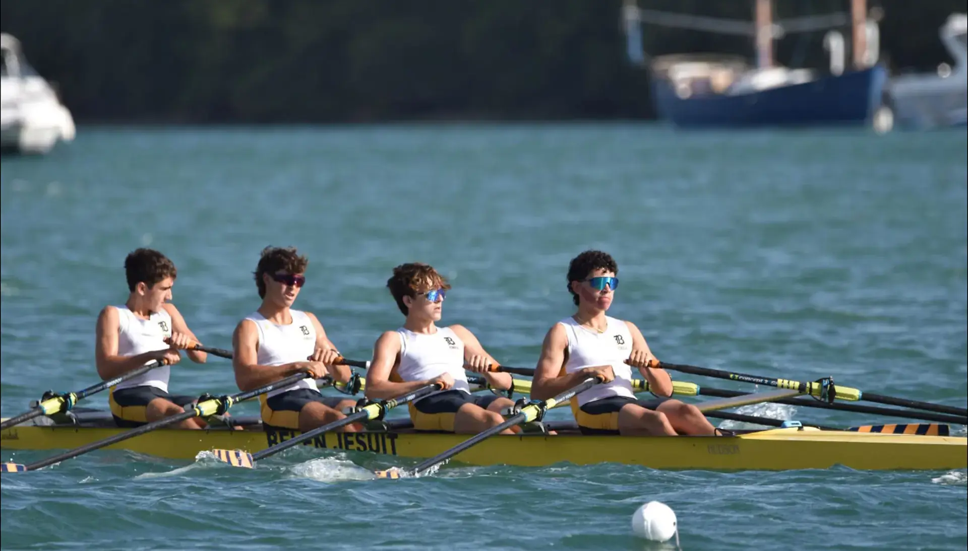 Belen Jesuit student rowing team.